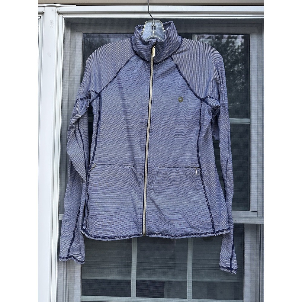 Lilly Pulitzer Luxletic Kapri Striped Zip Up Jacket Size Medium